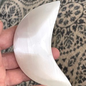 Crescent moon selenite gemstone